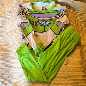 Disney Toy Story Buzz Lightyear Pajama Set - Green and White